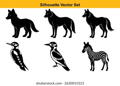 Vektor Silhouette Set hochwertiges Design
