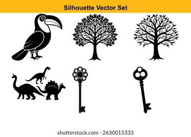 Vector silhouette set high quality design
