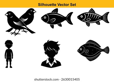 Conjunto de silueta de Vector de diseño de alta calidad
