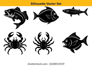 Vector silhouette set high quality design
