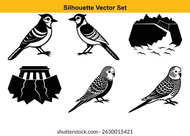 Vector silhouette set high quality design
