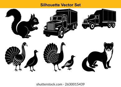 Vector silhouette set high quality design
