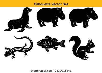 Vector silhouette set high quality design
