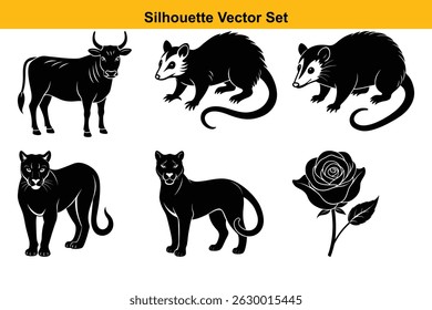 Vector silhouette set high quality design
