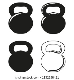 Vector Silhouette Set Kettlebell On White Stock Vector (Royalty Free ...