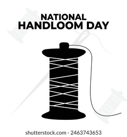 vector of silhouette Sewing Thread with National Handloom Day concept design