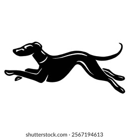 vector silhouette shape of a fast dog runner with a very elegant and cool design