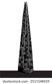 A vector silhouette of The Shard in London