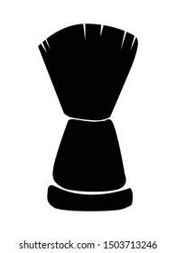 Vector silhouette of shaving brush. Motives of shaving, daily care