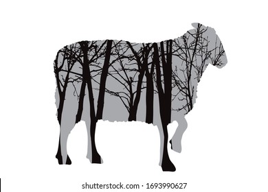 羊 シルエット の画像 写真素材 ベクター画像 Shutterstock
