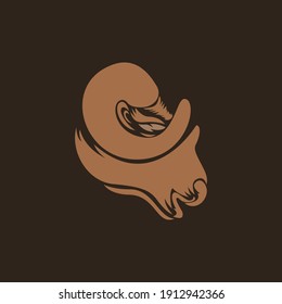 vector silhouette of sheep's head