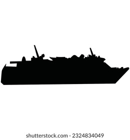 Vector silhouette of a ship