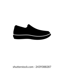Vector Silhouette Shoes or Sneakers Icon Set Isolated. Shoes Icons.