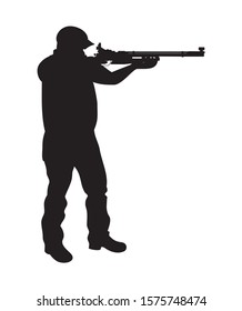 Vector Silhouette Of Shooter Standing Position Eps