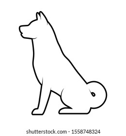 Vector Silhouette of a side dog on a white background. isolated dog illustration