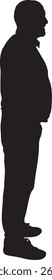 vector; silhouette of side view of a man standing 