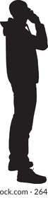 Vector; silhouette of a side view of a man with a pensive expression