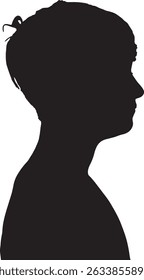 vector; silhouette side view of teen boy 