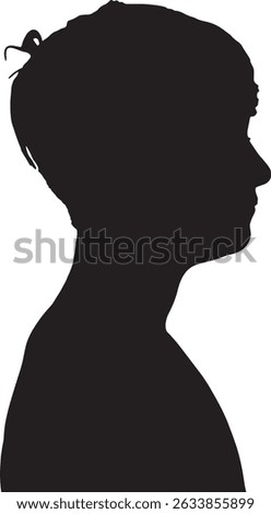 vector; silhouette side view of teen boy 