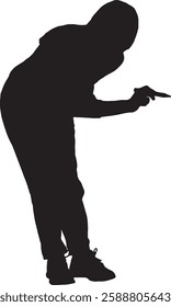 vector; silhouette; side view of a woman drawing or writing