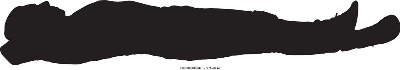 vector, silhouette of a  side view of  woman Lying on the floor