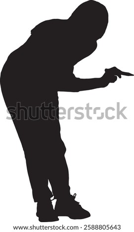 vector; silhouette; side view of a woman drawing or writing