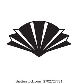 Vector Silhouette of a Simple Folded Paper Fan Minimalist.