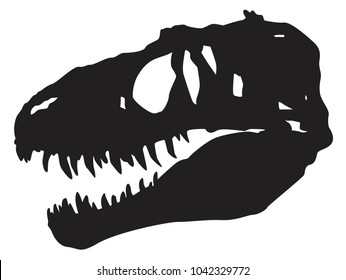 vector silhouette of a skull of a dinosaur