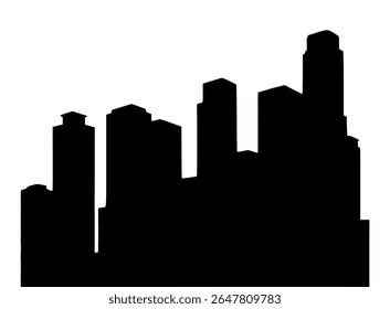 Vector Silhouette Of A Skyscraper Buildings Or Towers.