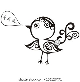 vector silhouette of the small bird