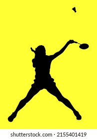 Vector silhouette of a smash. For sports goods, badminton related products.