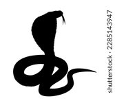 Vector silhouette of a snake. Cobra silhouette.