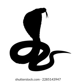 Vector silhouette of a snake. Cobra silhouette.