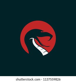vector silhouette snake head logo