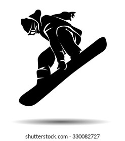 Vector Silhouette Snowboarder