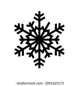 Vector silhouette of a snowflake in black color
