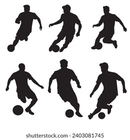 Vektor-Silhouette des Fußballspielers