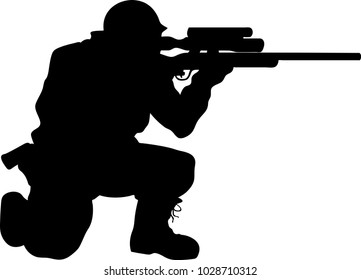Vector silhouette of a Soldier
