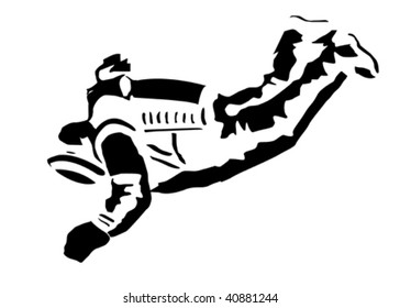 espaciador de silueta vectorial sobre fondo negro