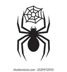 Vector Silhouette of Spider, Creepy Spider Illustration
