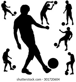 Vector silhouette sport man on white background.