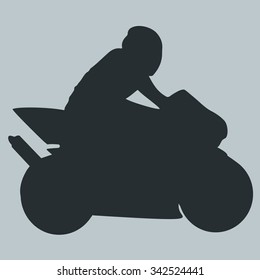 Vector Silhouette of sport motorcycle. motorcycle flat icon.