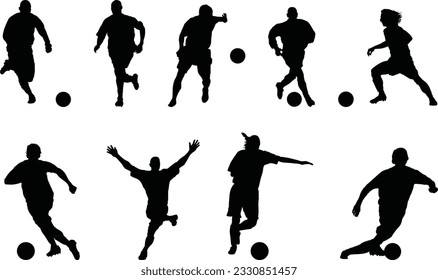 vector silhouette sports ball white background