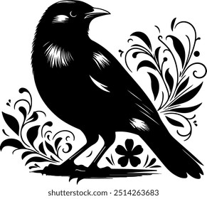 Vector silhouette spring time cuckoo clip art-01

