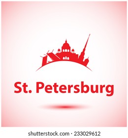 Vector silhouette of St. Petersburg