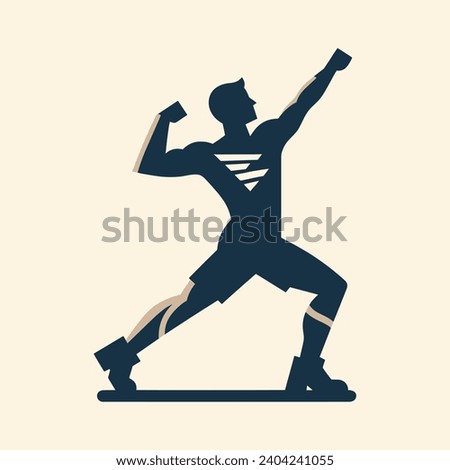 vector silhouette of a standing man showing off his muscles. bodybuilding contest competition. Man shows off his muscles in isolated backround. Eye-catching and professional vector logo symbol