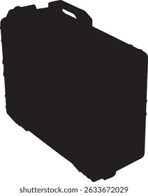 vector; silhouette a standing suitcase