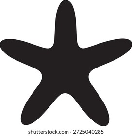 Silueta de Vector de una estrella de mar en negro. Forma simple del animal marino aislado en el fondo blanco. Perfecto para proyectos de océano, vida marina, playa, acuáticos y de diseño.