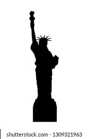 Vector of silhouette statue of  liberty