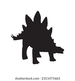 Vector silhouette of a stegosaurus dinosaurus